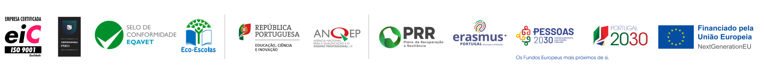 Logótipos de certificações e financiamento da ESCO