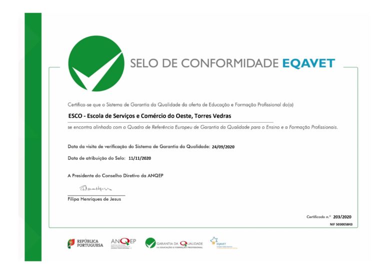 ESCO | Uma Escola de Qualidade – Selo EQAVET